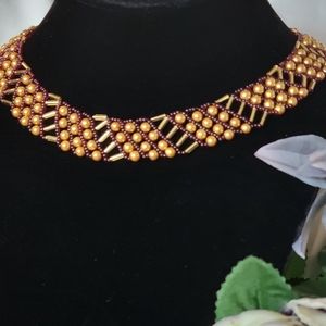 Diagonal gerdan burgandy and gold